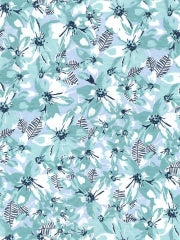 Southern Lady Denim Impressive Flower Print Top
