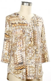 Links Great Escape Aztec Patch Print Top