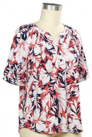 Links Gulf Shores Tropical Flower Print Top