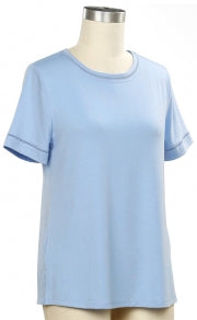 N Touch Perdita Solid Picot Neck Top