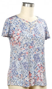 N Touch Indigo Sunrise Ditsy Print Top