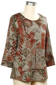 Southern Lady Fresh Idea Patch Print Top