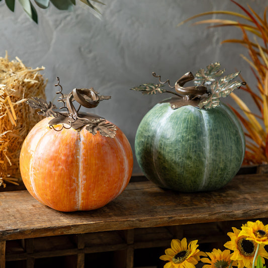 Metal Pumpkin Statue