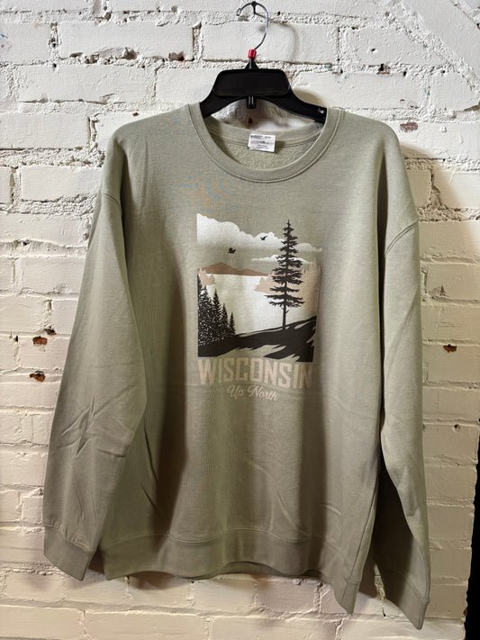 Wisconsin Up North Mirage Crewneck