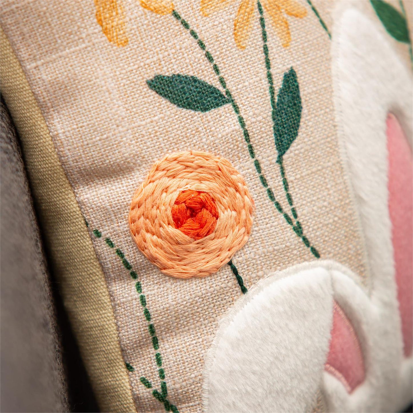 Floral Bunny Lumbar Pillow
