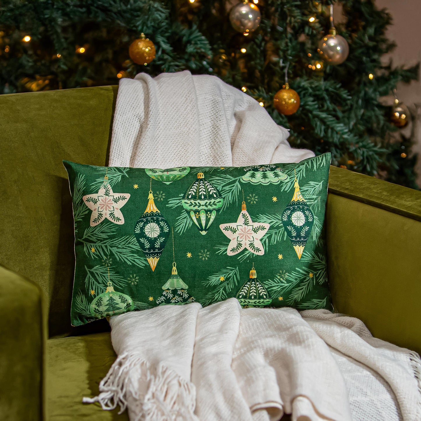 Shades of Green Lumbar Pillow