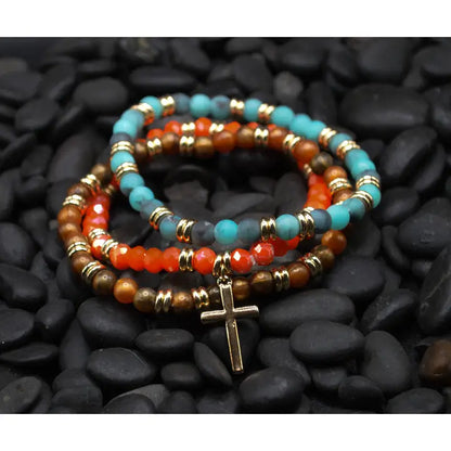 Cross 3-Strand Bracelet