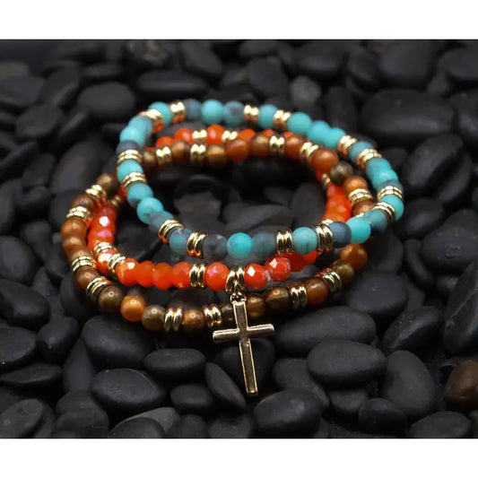 Cross 3-Strand Bracelet