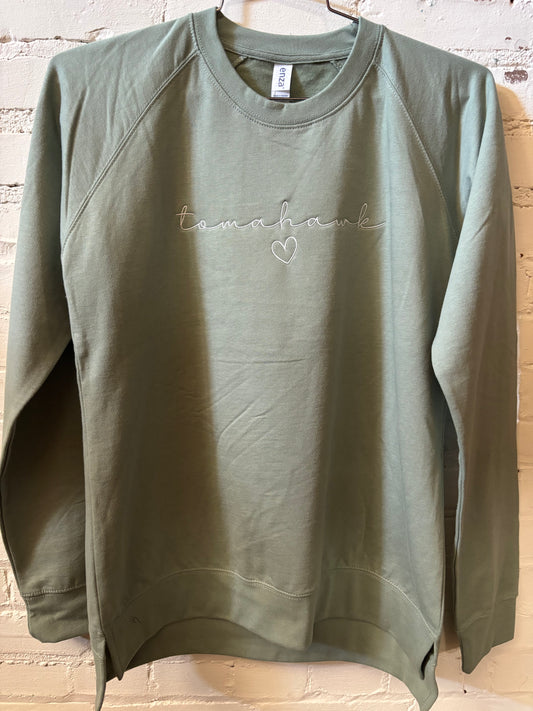 Tomahawk Heart Ladies Midweight Crewneck