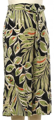 N Touch DeeAnn Printed Tie Waist Crop Pant
