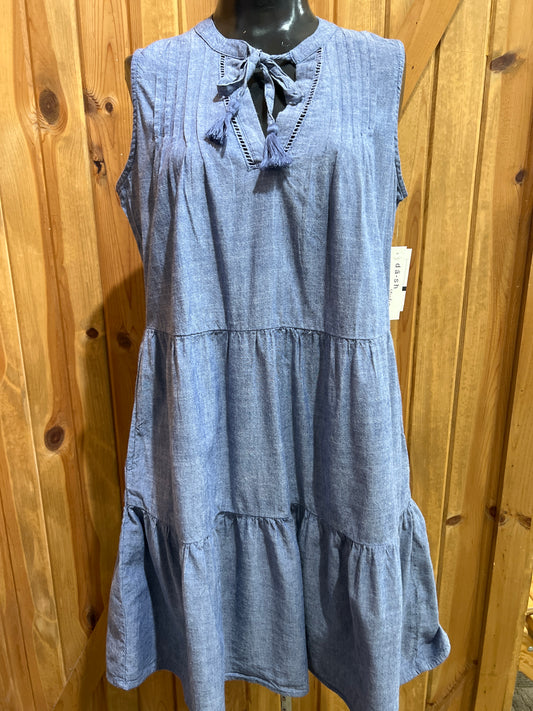 Dash Tie Neck Pintuck Trim Dress