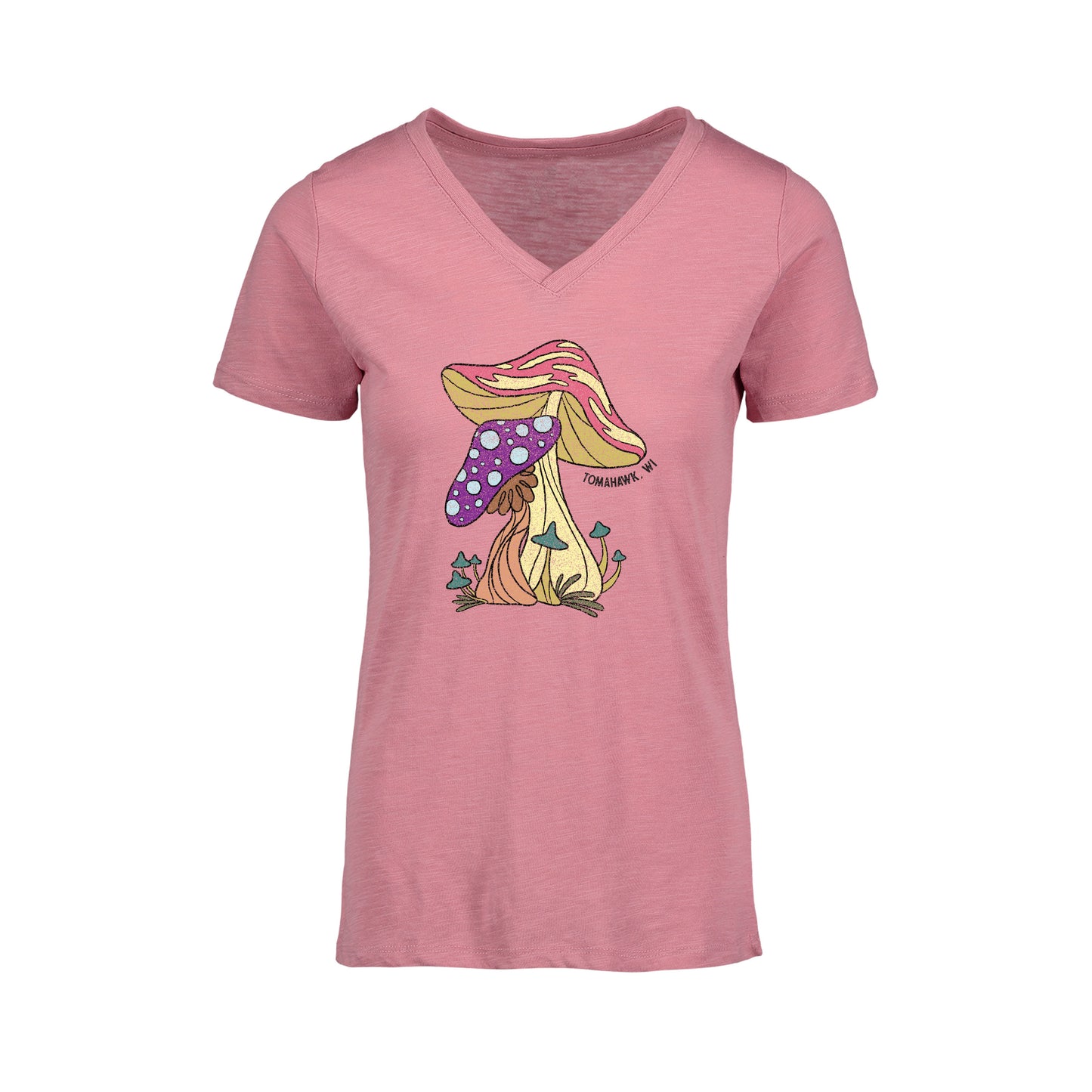 Women's V-Neck Tomahawk Mushroom T-Shirt