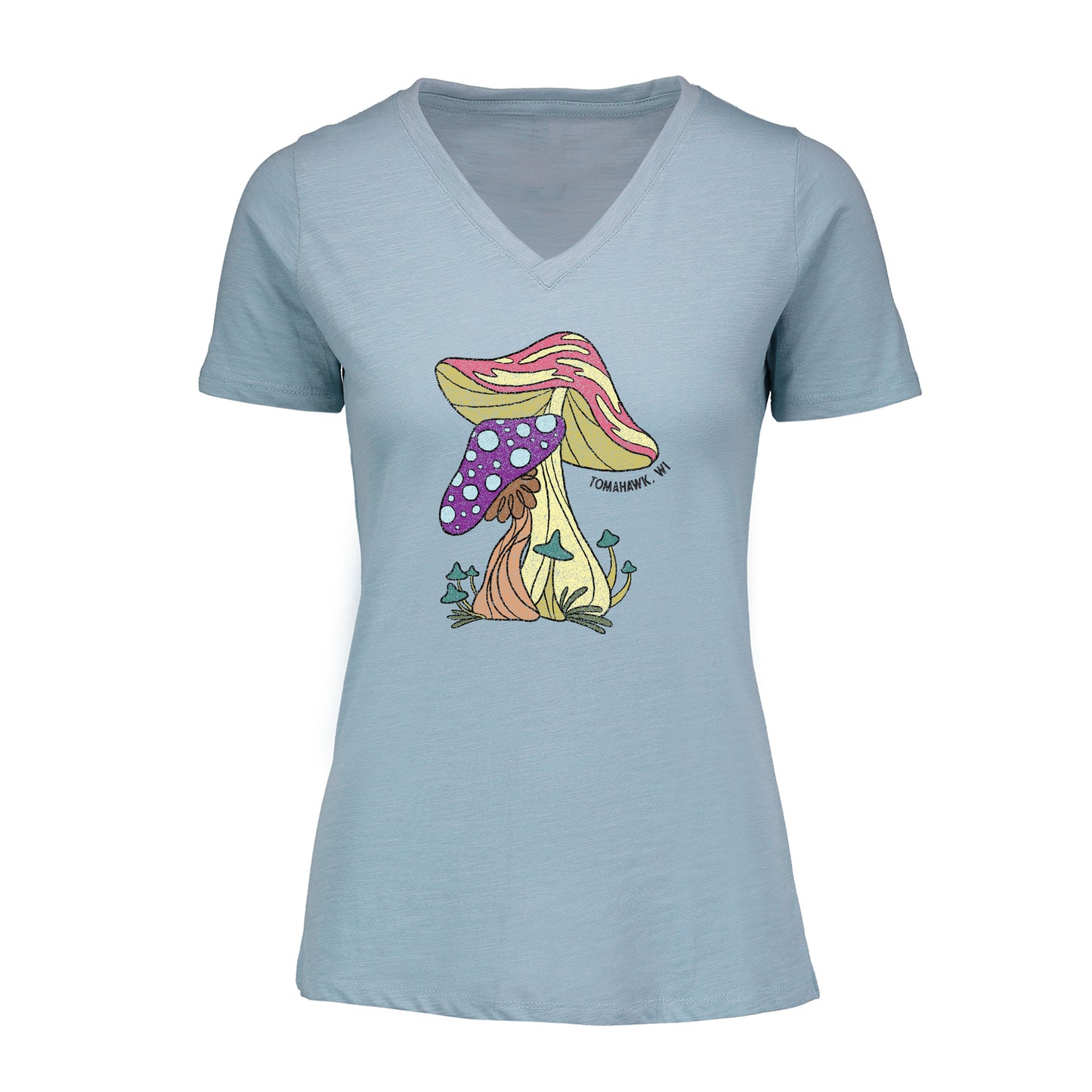 Women's V-Neck Tomahawk Mushroom T-Shirt