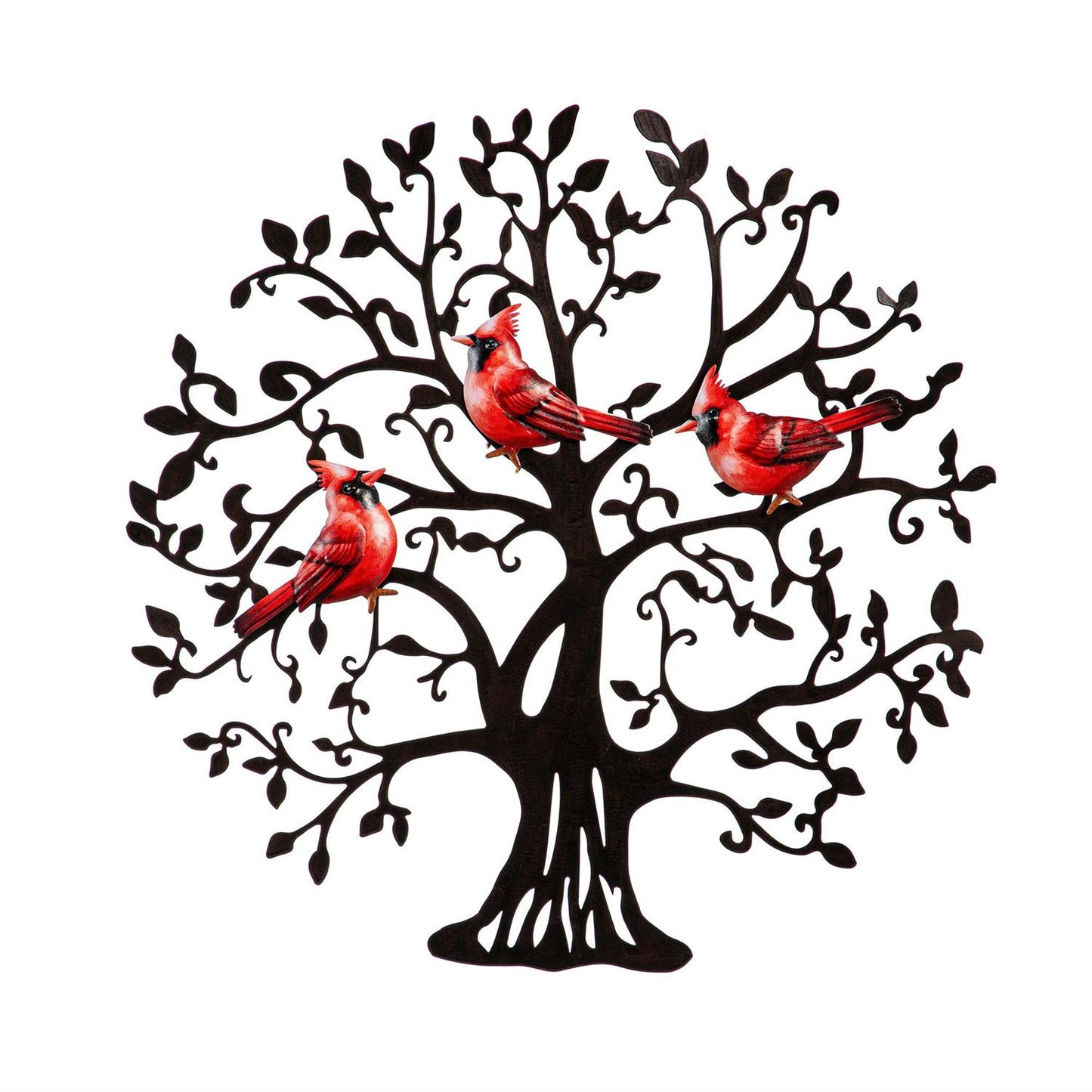 Metal Tree With Cardinals Wall Decor