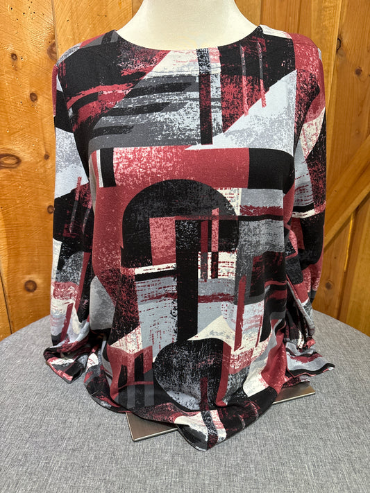 Southern Lady Geo Print Top