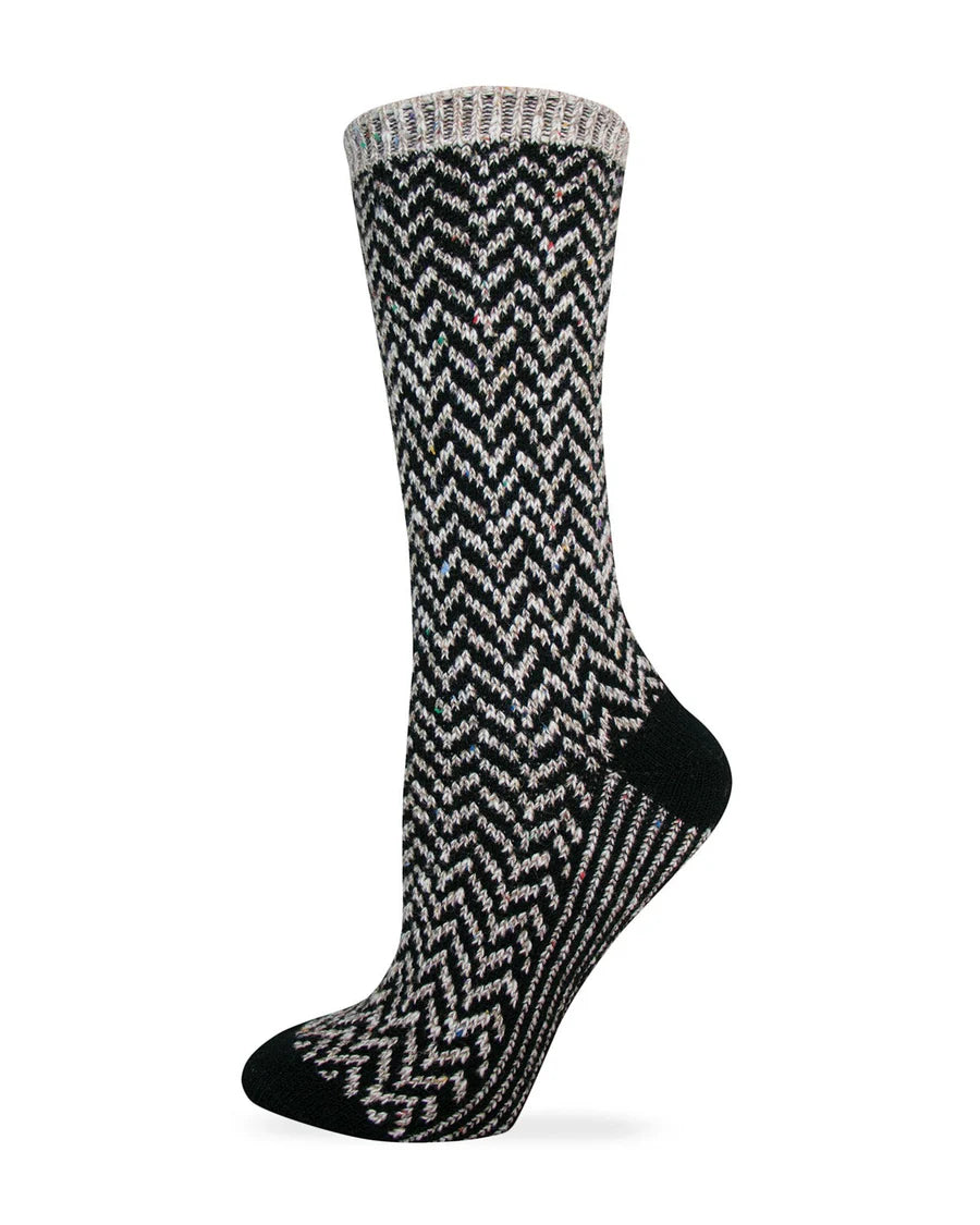 Wise Blend Ladies Merino Wool Chevron Crew Sock