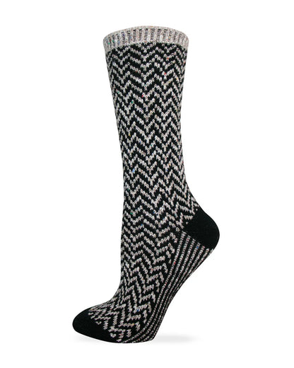 Wise Blend Ladies Merino Wool Chevron Crew Sock