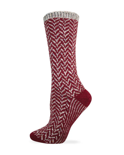Wise Blend Ladies Merino Wool Chevron Crew Sock