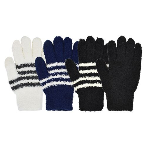Ladies Striped Eyelash Glove