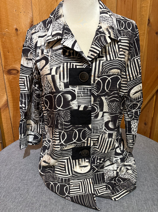 Creation Black and White Print Top
