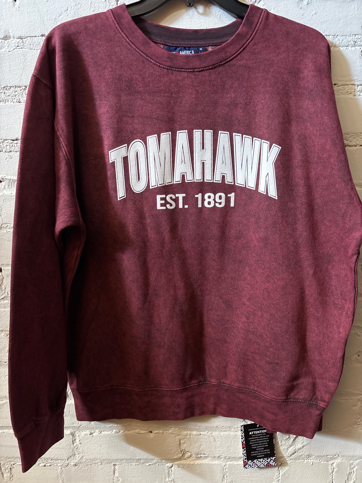 Tomahawk Est. 1891 Acid Wash Crewneck
