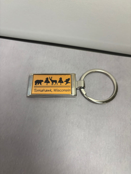 Rose Gold Wildlife Panel Keychain