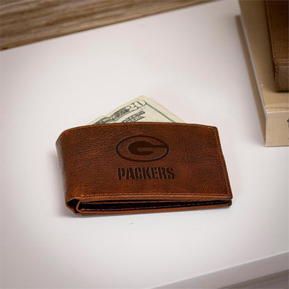 Green Bay Packers Bi-Fold Leather Wallet
