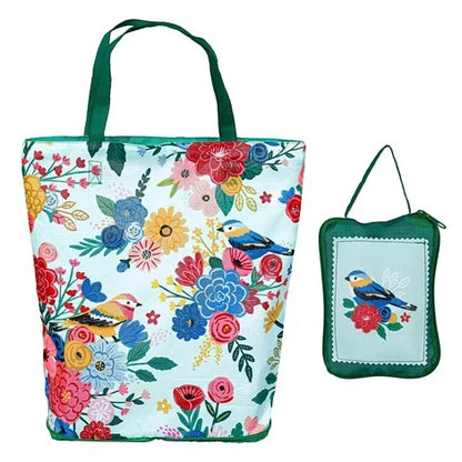 Evergreen Floral Compact Tote Bags