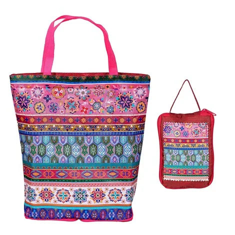Evergreen Floral Compact Tote Bags