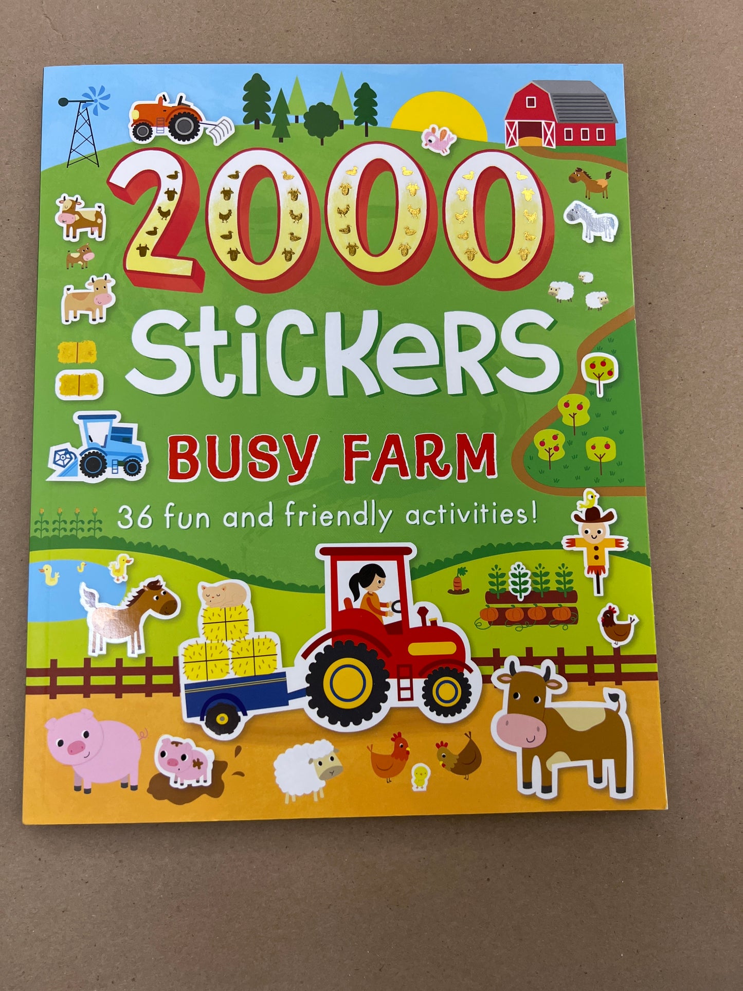 2000 Stickers Busy Farm Book