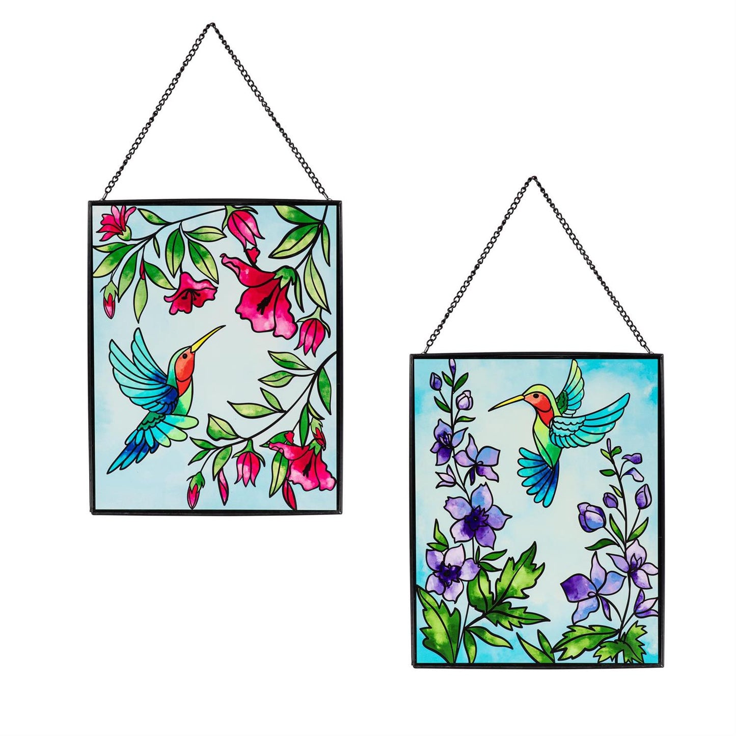 Hummingbird Stained Glass Wall Decor