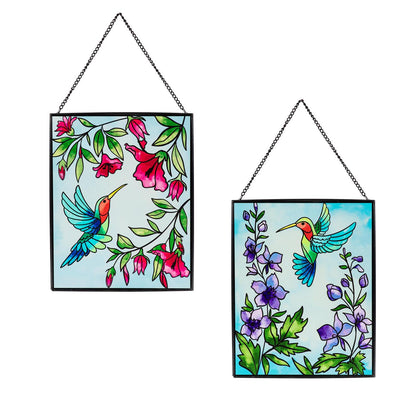 Hummingbird Stained Glass Wall Decor