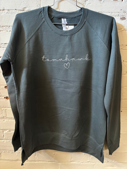 Tomahawk Heart Ladies Midweight Crewneck