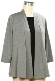 Links Solid Knit Gray Jacket