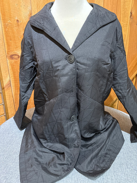 Creation Black Three Button Long Jacket