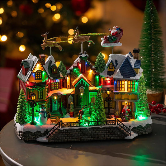 LED Santa Christmas Town Table Decor