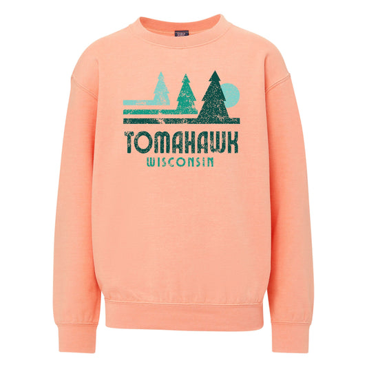 Youth Crewneck Tomahawk Wisconsin Trees