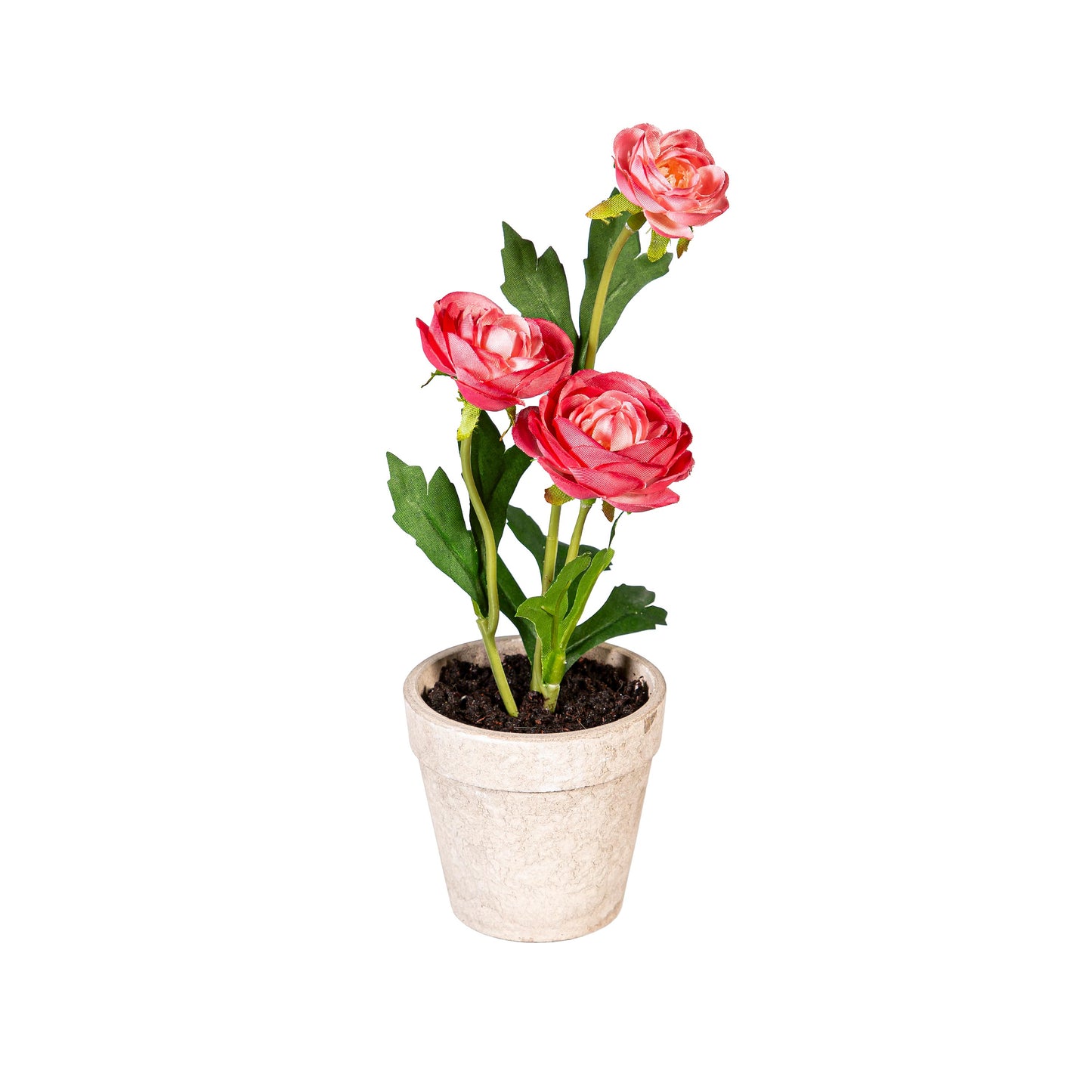 Faux Floral Tabletop Decor in Cement Look Pot