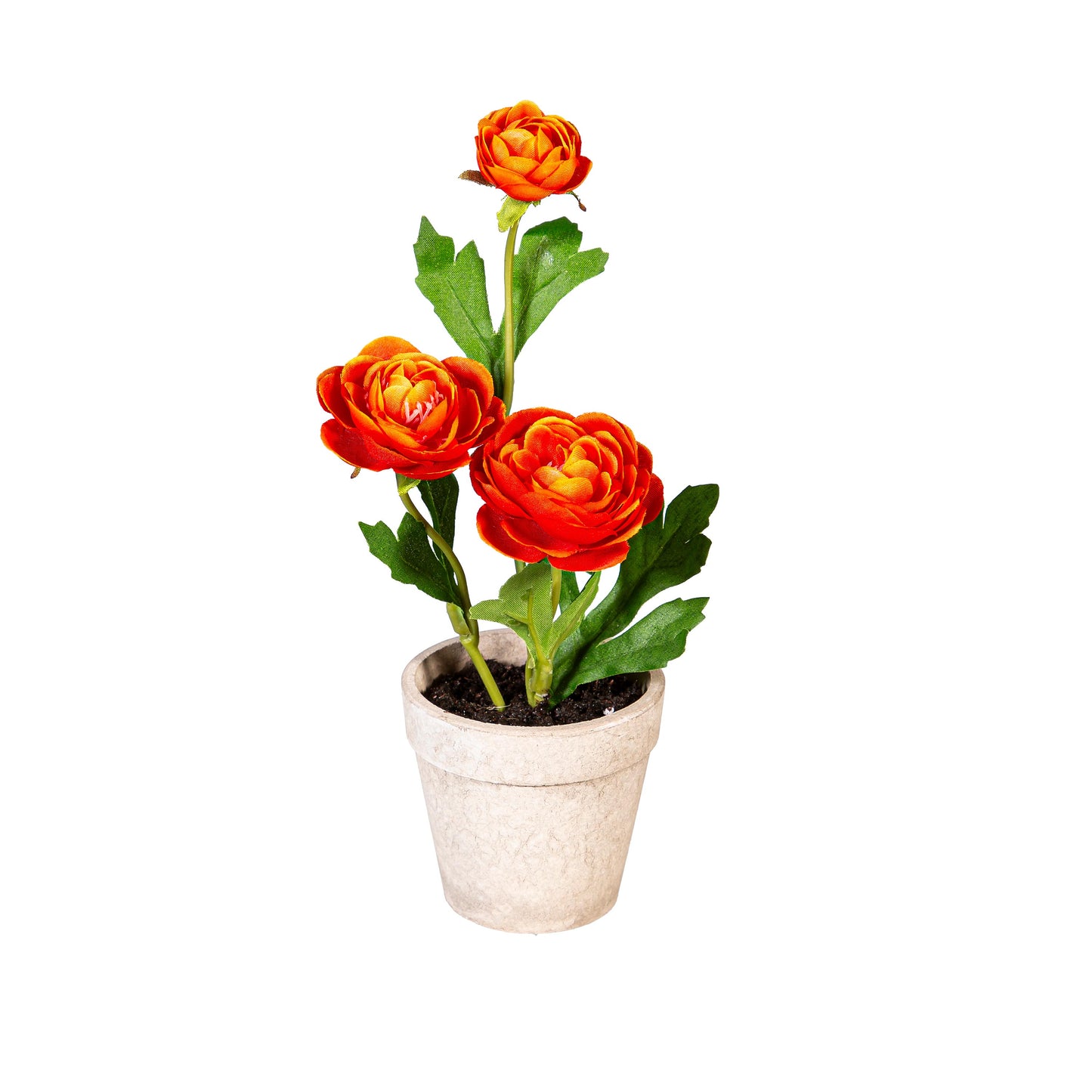Faux Floral Tabletop Decor in Cement Look Pot