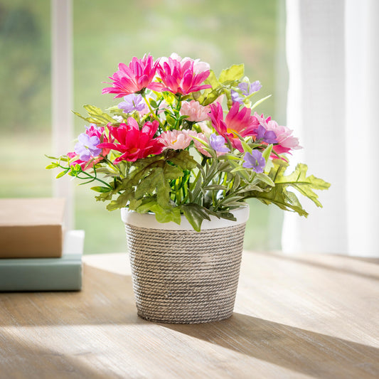 Artificial Floral Arrangement in Basket Table Décor