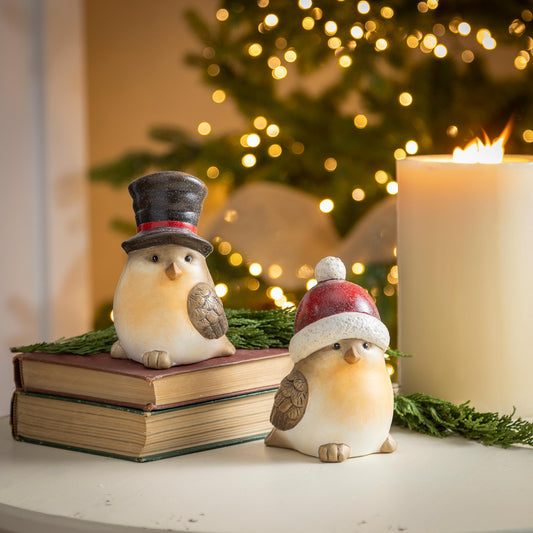 Ceramic Christmas Bird Table Decor