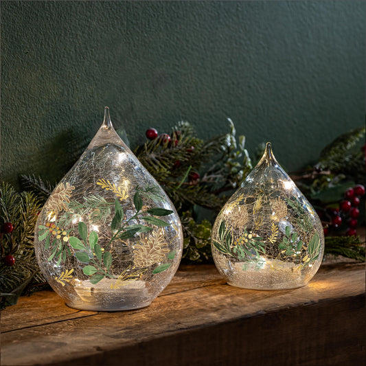 Shades of Green Glass Teardrop Table Decor