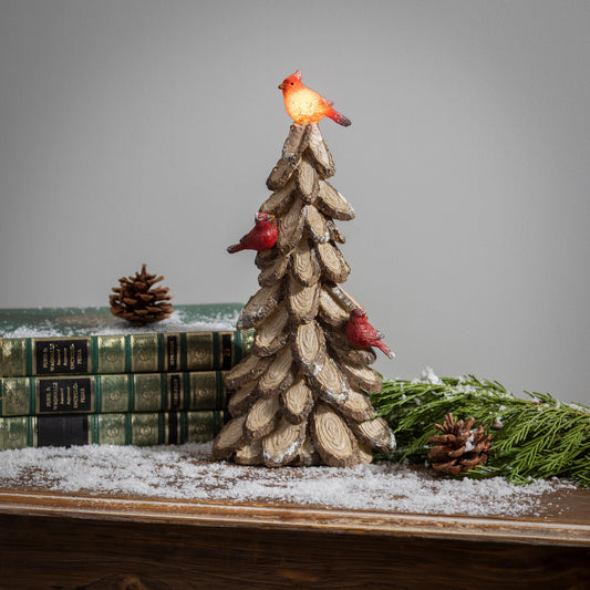 Tree With Cardinals LED Table Decor