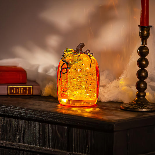 LED Pumpkin Water Globe