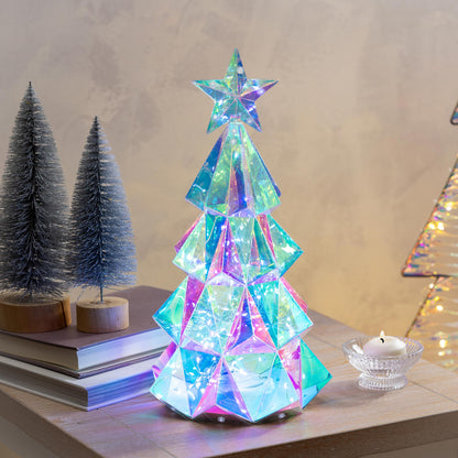 Iridescent Tree LED Table Decor Plastic