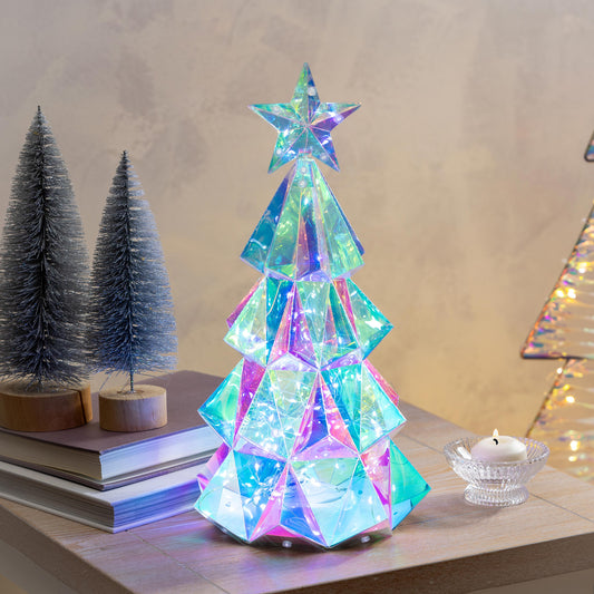 Iridescent Tree LED Table Decor Plastic