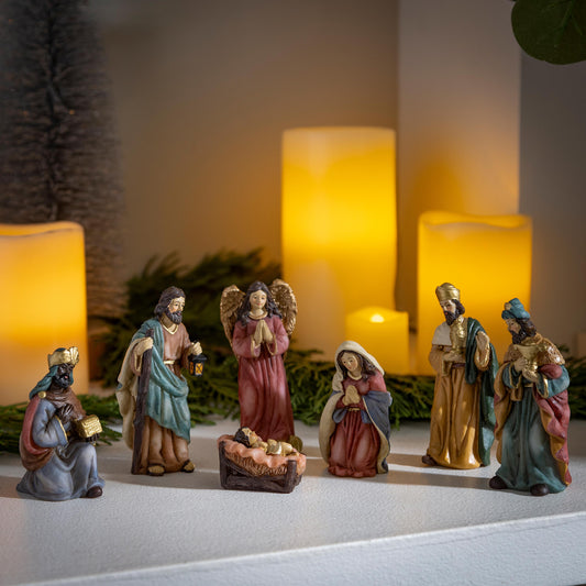 Nativity Scene Table Top Decor (7 piece set)