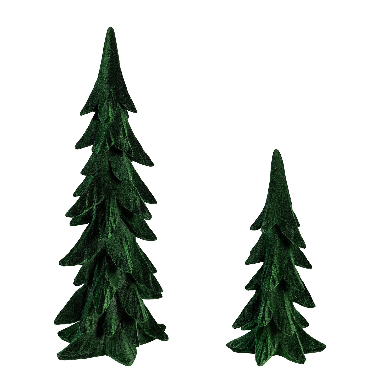 Shades of Green Flocked Resin Tree
