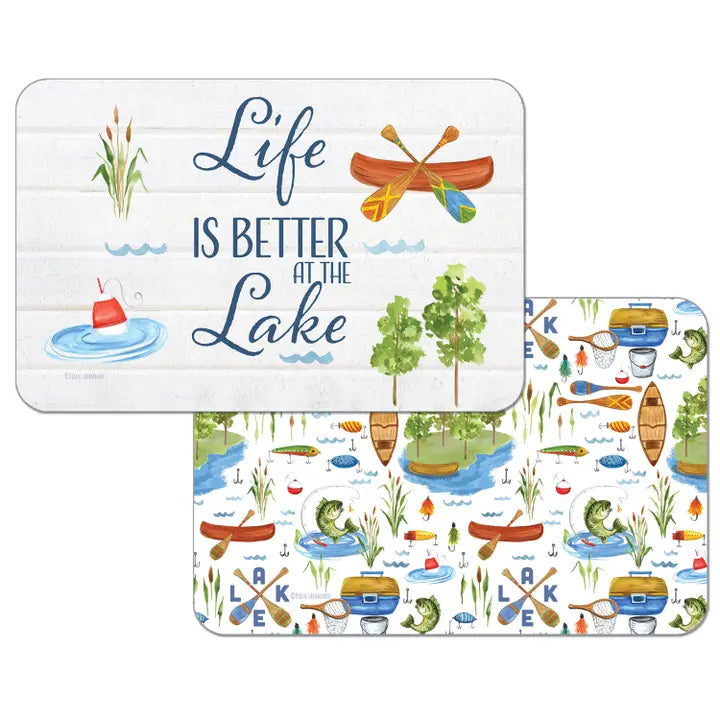 Decorative Reversible Rectangular Plastic Placemats