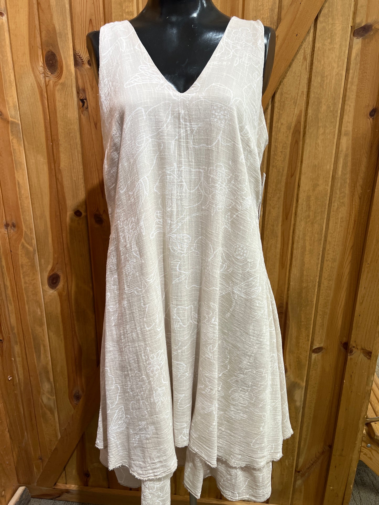 Dash Floral Dragonfly Tank Double Ruffle Dress